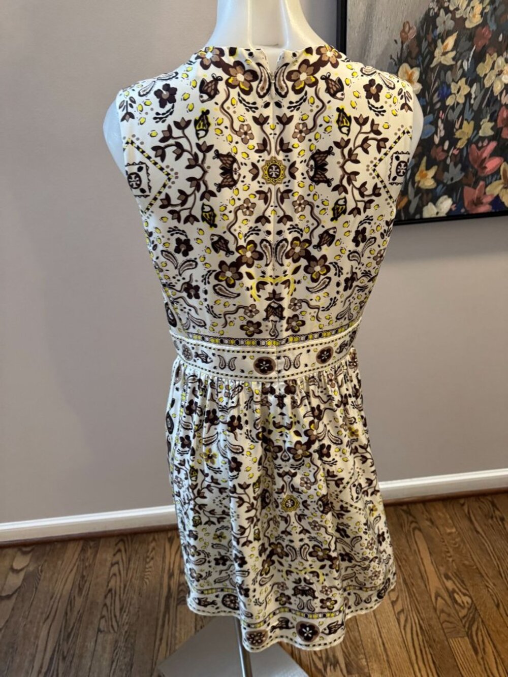 Tory Burch Pisces Dream Print Silk Mini Dress Size 6 - Picture 4 of 4